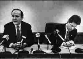 uGregory Upchurch and Rep. Steve Caroll (D), Hannibal debate proposed constitution changes to limit terms for state legislators, 1992. Missouri State Archives, Associated Press Collection